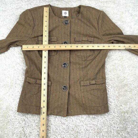 Cabi Penny Herringbone Blazer Jacket Brown - Picture 8 of 11